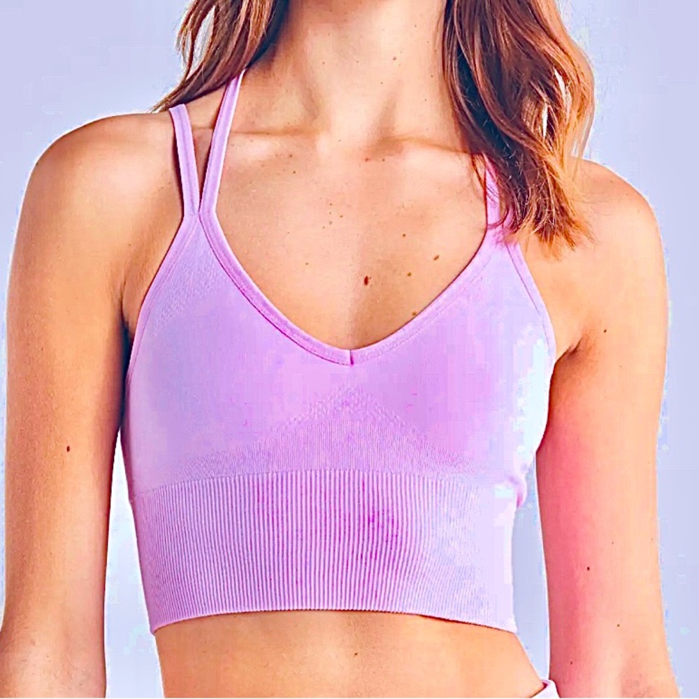 Z by Zella | Cami bra Bralette V neck sports bra athletic crop top purple